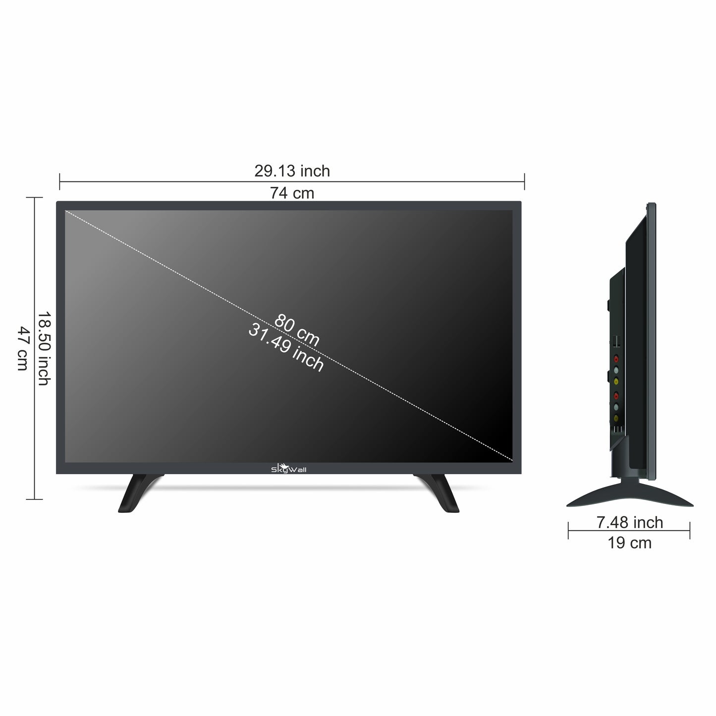 SkyWall 80 cm (32 inches) HD Ready LED TV 32SWATV With A+ Grade Panel (slim bezels)