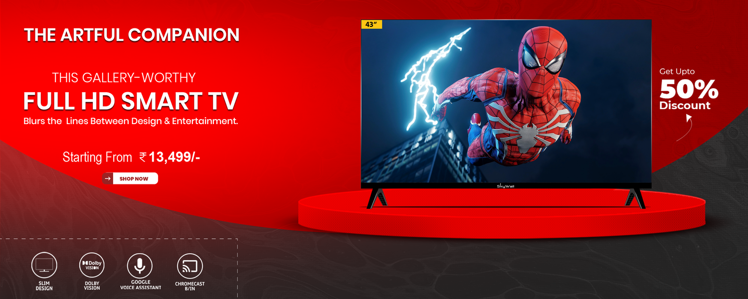 SkyWall 108 cm (43 inches) Full HD Smart LED TV 43SW-Voice (Frameless Edition) | With Voice Assistant