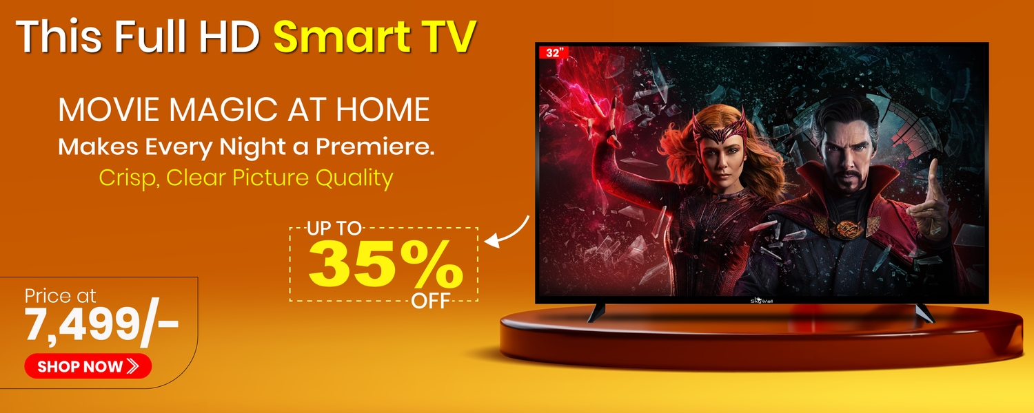 SkyWall 80 cm (32 inches) Full HD Smart Android LED TV 32SWRR Pro (Frameless Edition) (Dolby Audio)
