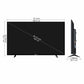 Black TV with dimensions labeled on a white background