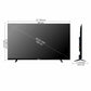 Black TV with dimensions labeled on a white background