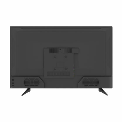 Black flat-screen TV on a white background