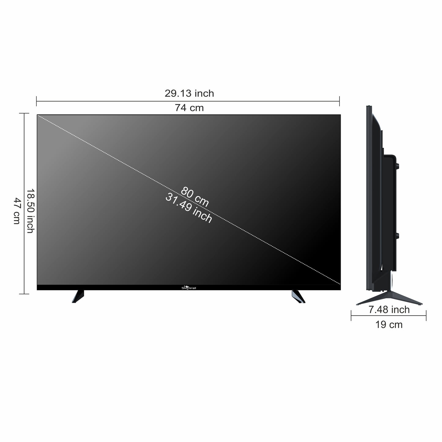SkyWall 80 cm (32 inches) Full HD Smart LED TV 32SW-Voice (Frameless Edition) | With Voice Assistant