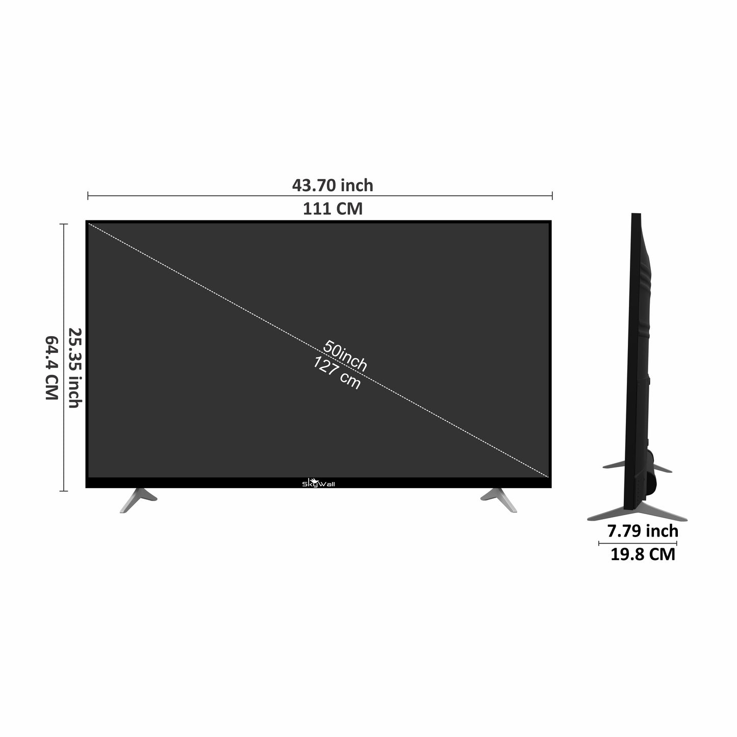 SkyWall 127 cm (50 inches) 4K Ultra HD Smart Android LED TV 50SW-4K With (Frameless Edition)