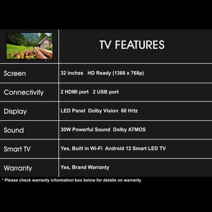 SkyWall 80 cm (32 inches) Full HD Smart Android LED TV 32SWRR Pro (Frameless Edition) (Dolby Audio)