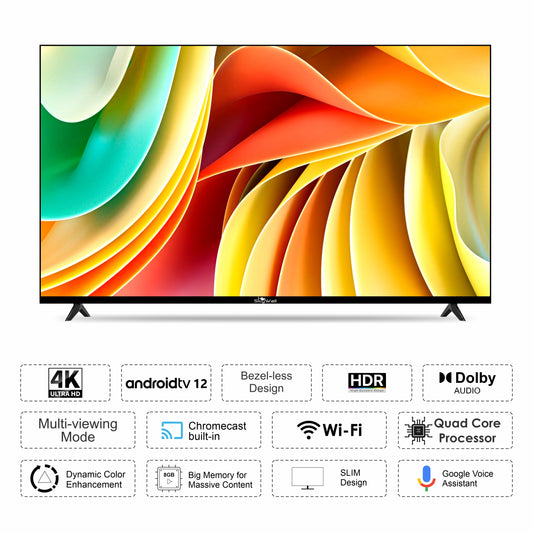 SkyWall 139.7 cm (55 inches) 4K Ultra HD Smart LED TV 55SW4K-VS (Frameless Edition) Voice Assistant