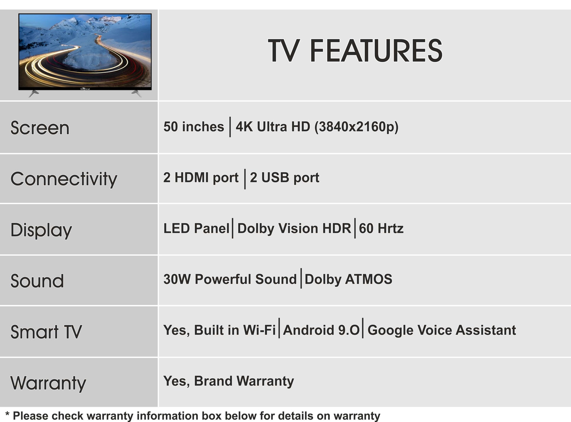 ANDROID TV™ 50 4K ULTRA HD