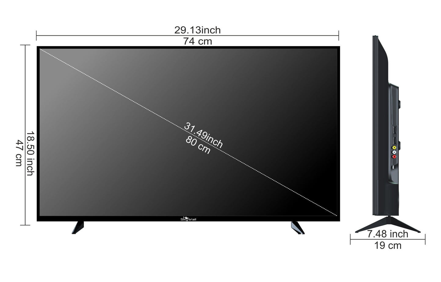 SkyWall™ TV Full HD TV SkyWall 80 cm (32 inches) Full HD Smart Android LED TV 32SWRR Pro (Frameless Edition) (Dolby Audio)