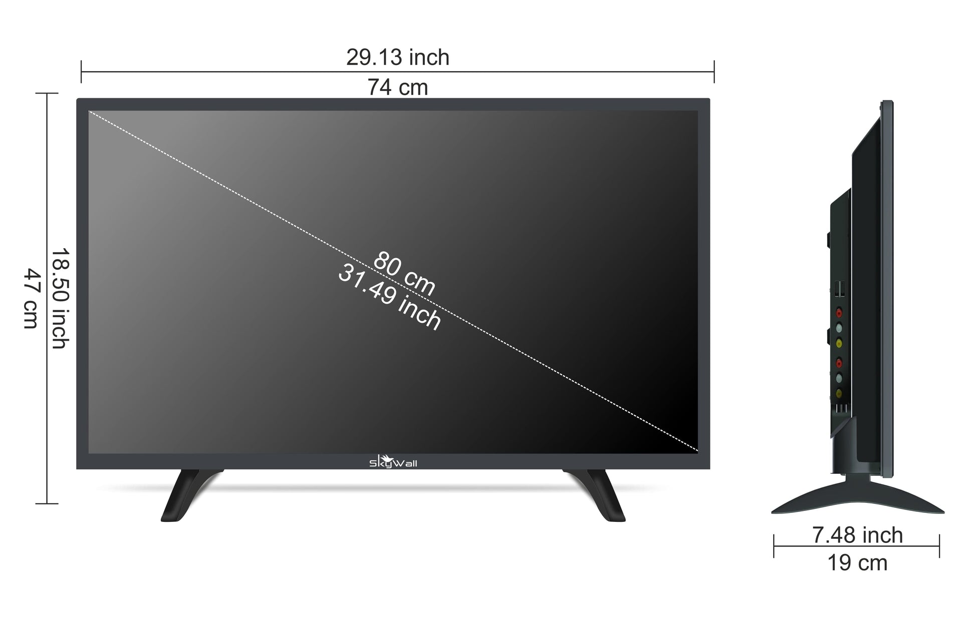 SkyWall™ TV HD Ready TV SkyWall 80 cm (32 inches) HD Ready LED TV 32SWATV With A+ Grade Panel (slim bezels)